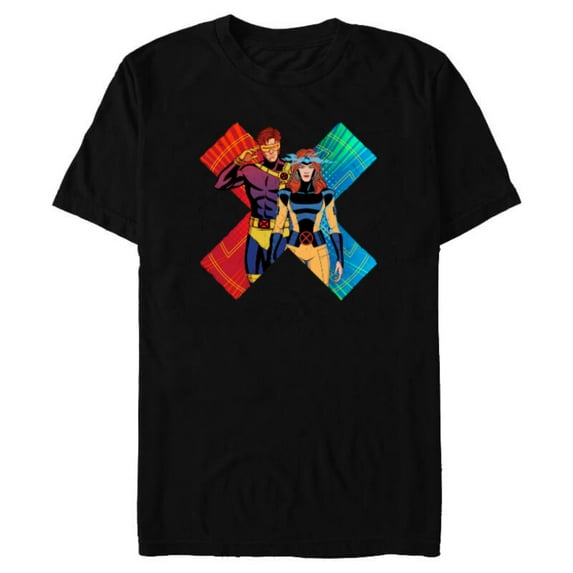 Marvel Studios X-Men ’97 Cyclops and Jean Grey X-Symbol- Short Sleeve Blended T-Shirt for Adults - Customized-Black