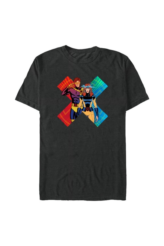Studios X-Men ’97 Cyclops and Jean Grey X-Symbol- Short Sleeve Blended T-Shirt for Adults - Customized-Graphite Snow Heather