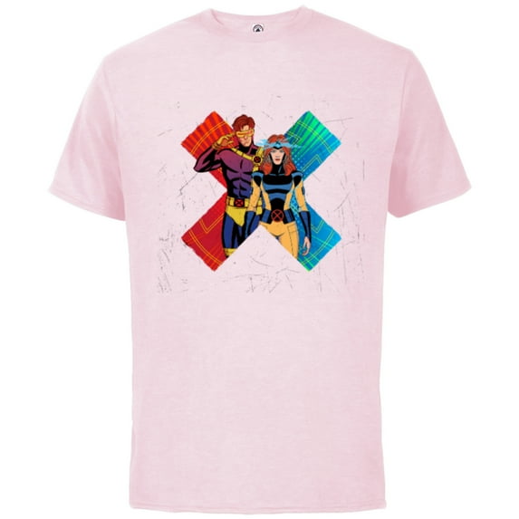 Marvel Studios X-Men ’97 Cyclops and Jean Grey X-Symbol- Short Sleeve Cotton T-Shirt for Adults - Customized-Soft Pink