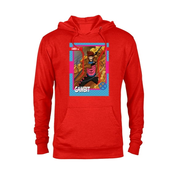 Marvel Studios X-Men ’97 Gambit Retro Trading Card- Pullover Hoodie for Adults - Customized-Red