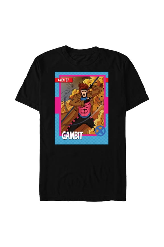 Studios X-Men ’97 Gambit Retro Trading Card- Short Sleeve Blended T-Shirt for Adults - Customized-Black