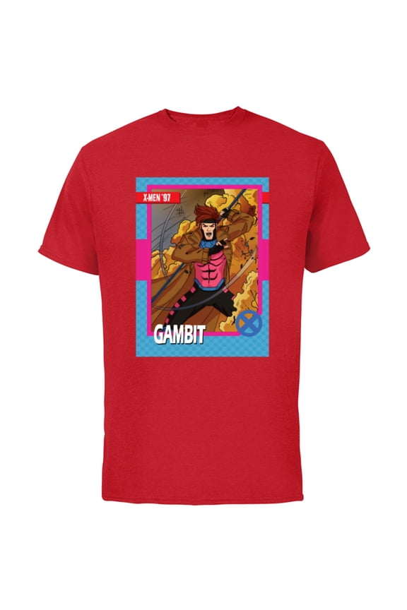 Studios X-Men ’97 Gambit Retro Trading Card- Short Sleeve Cotton T-Shirt for Adults - Customized-Red