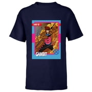 Marvel Studios X-Men  97 Gambit Retro Trading Card- Short Sleeve T-Shirt for Kids - Customized-Navy