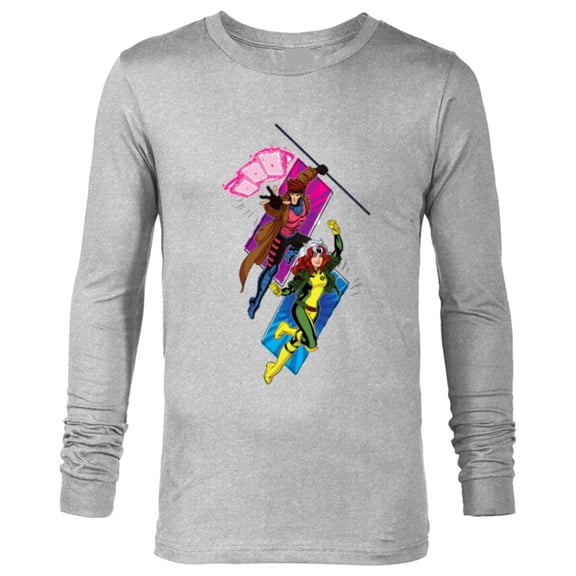 Marvel Studios X-Men ’97 Gambit and Rogue Super Hero Team-Up- Long Sleeve T-Shirt for Men - Customized-Athletic Heather