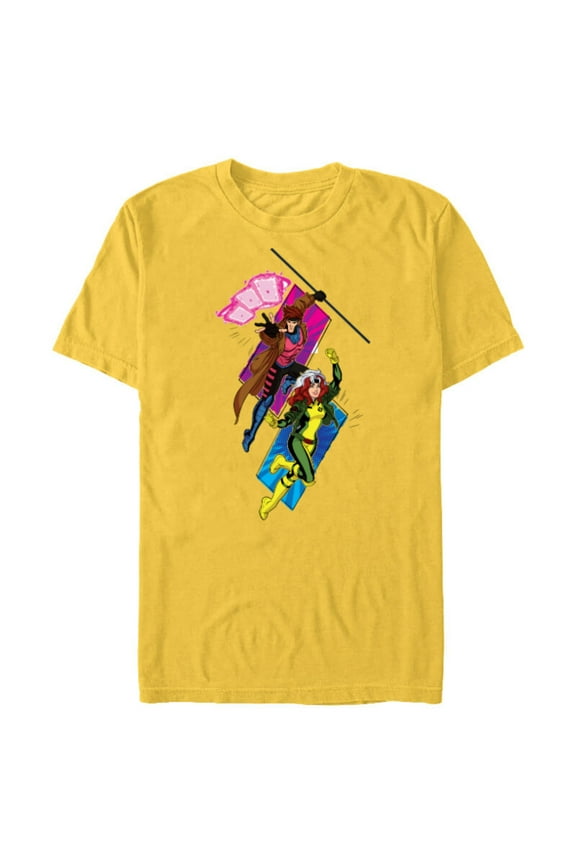 Studios X-Men ’97 Gambit and Rogue Super Hero Team-Up- Short Sleeve Blended T-Shirt for Adults - Customized-Yellow