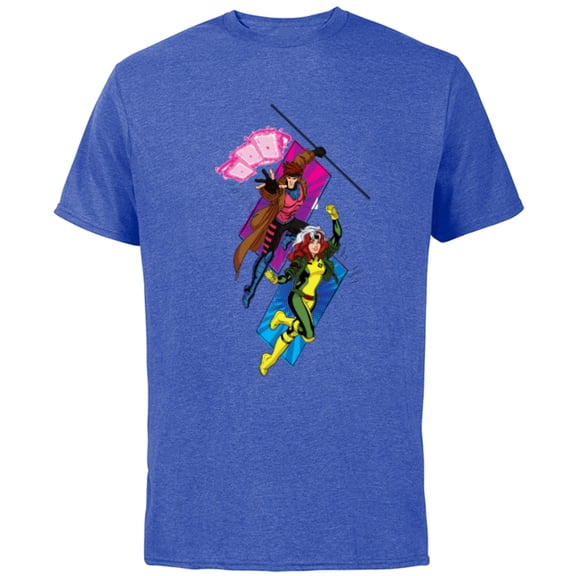 Marvel Studios X-Men ’97 Gambit and Rogue Super Hero Team-Up- Short Sleeve Cotton T-Shirt for Adults - Customized-Royal Heather