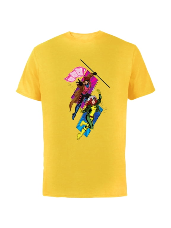 Studios X-Men ’97 Gambit and Rogue Super Hero Team-Up- Short Sleeve Cotton T-Shirt for Adults - Customized-Yellow
