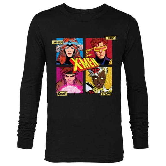 Marvel Studios X-Men ’97 Jean Grey Cyclops Gambit Storm Logo- Long Sleeve T-Shirt for Men - Customized-Black
