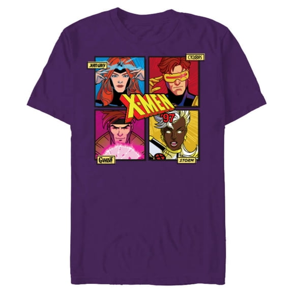 Marvel Studios X-Men ’97 Jean Grey Cyclops Gambit Storm Logo- Short Sleeve Blended T-Shirt for Adults - Customized-Purple