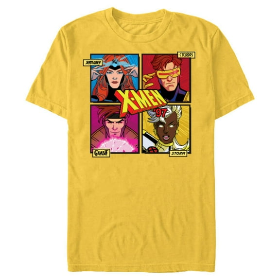 Marvel Studios X-Men ’97 Jean Grey Cyclops Gambit Storm Logo- Short Sleeve Blended T-Shirt for Adults - Customized-Yellow