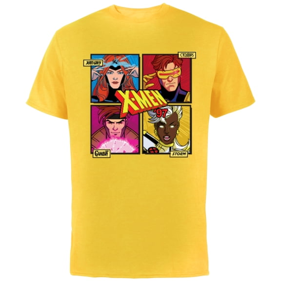 Marvel Studios X-Men ’97 Jean Grey Cyclops Gambit Storm Logo- Short Sleeve Cotton T-Shirt for Adults - Customized-Yellow