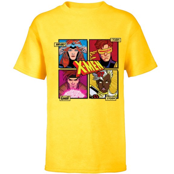 Marvel Studios X-Men ’97 Jean Grey Cyclops Gambit Storm Logo- Short Sleeve T-Shirt for Kids - Customized-Yellow