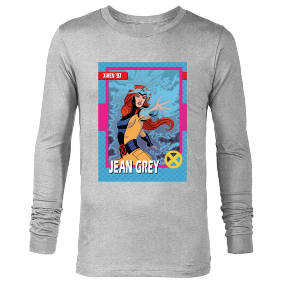 Marvel Studios X-Men ’97 Jean Grey Retro Trading Card- Long Sleeve T-Shirt for Men - Customized-Athletic Heather