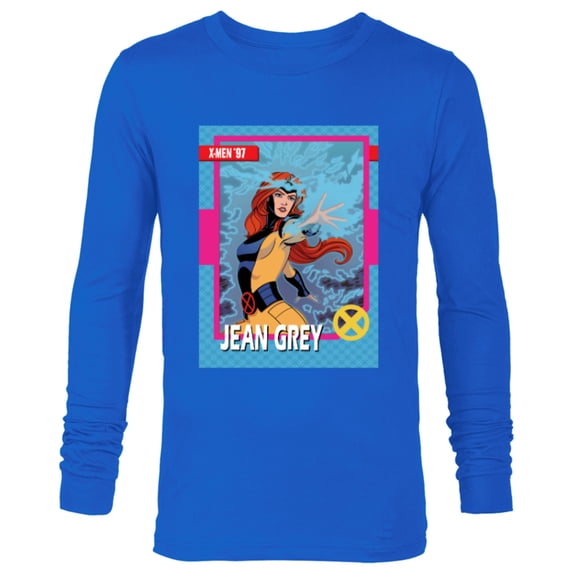 Marvel Studios X-Men ’97 Jean Grey Retro Trading Card- Long Sleeve T-Shirt for Men - Customized-Navy