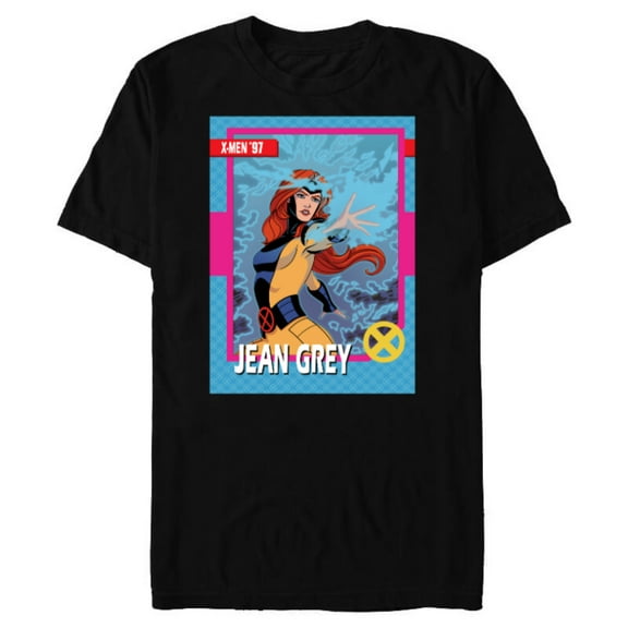 Marvel Studios X-Men ’97 Jean Grey Retro Trading Card- Short Sleeve Blended T-Shirt for Adults - Customized-Black