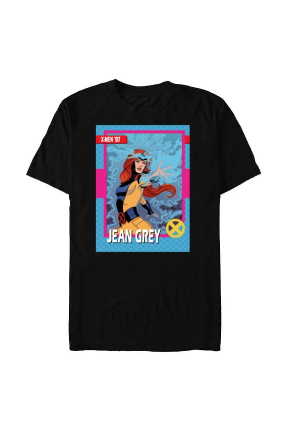 Studios X-Men ’97 Jean Grey Retro Trading Card- Short Sleeve Blended T-Shirt for Adults - Customized-Black