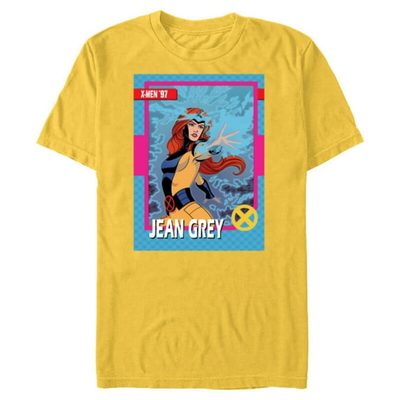 Marvel Studios X-Men ’97 Jean Grey Retro Trading Card- Short Sleeve Blended T-Shirt for Adults - Customized-Yellow