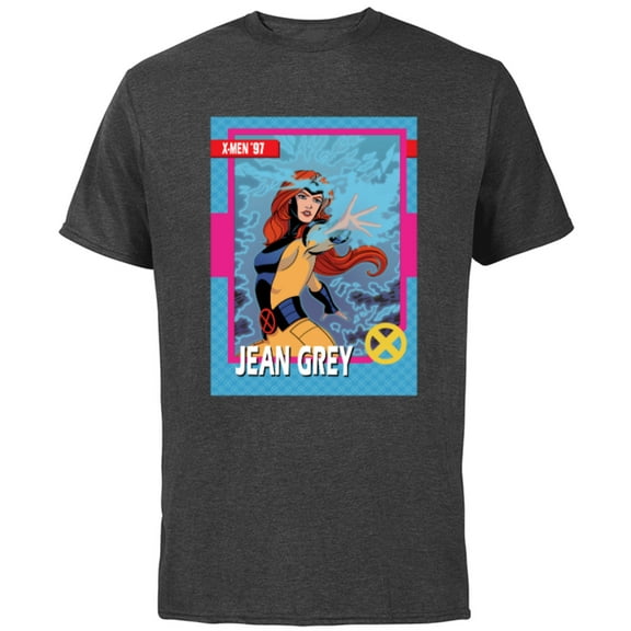 Marvel Studios X-Men ’97 Jean Grey Retro Trading Card- Short Sleeve Cotton T-Shirt for Adults - Customized-Charcoal