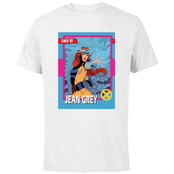 Marvel Studios X-Men ’97 Jean Grey Retro Trading Card- Short Sleeve Cotton T-Shirt for Adults - Customized-White