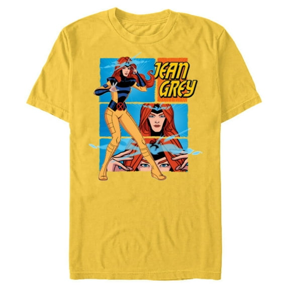 Marvel Studios X-Men ’97 Jean Grey Telepathy Action Panels- Short Sleeve Blended T-Shirt for Adults - Customized-Yellow