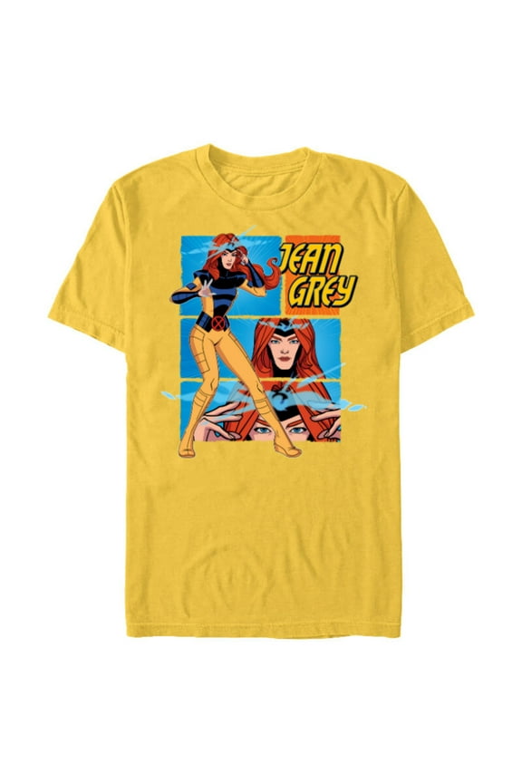 Studios X-Men ’97 Jean Grey Telepathy Action Panels- Short Sleeve Blended T-Shirt for Adults - Customized-Yellow