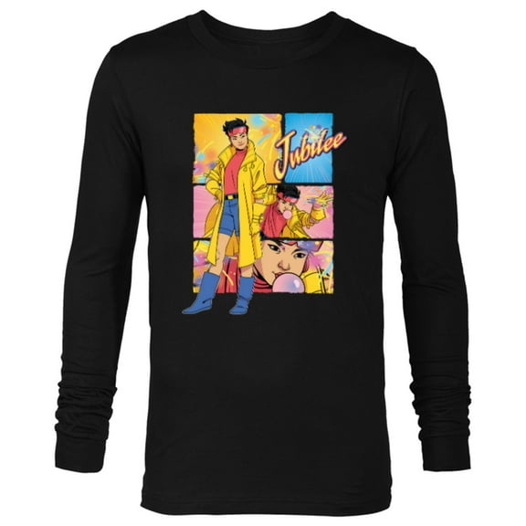 Marvel Studios X-Men ’97 Jubilee Powers & Logo Action Panels- Long Sleeve T-Shirt for Men - Customized-Black
