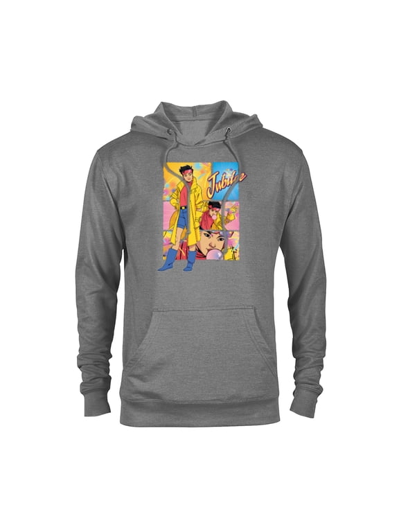 Studios X-Men ’97 Jubilee Powers & Logo Action Panels- Pullover Hoodie for Adults - Customized-Athletic Heather