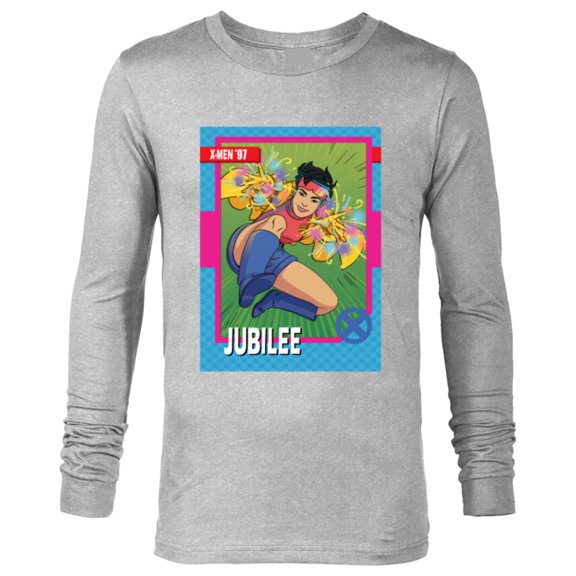 Marvel Studios X-Men ’97 Jubilee Retro Trading Card- Long Sleeve T-Shirt for Men - Customized-Athletic Heather