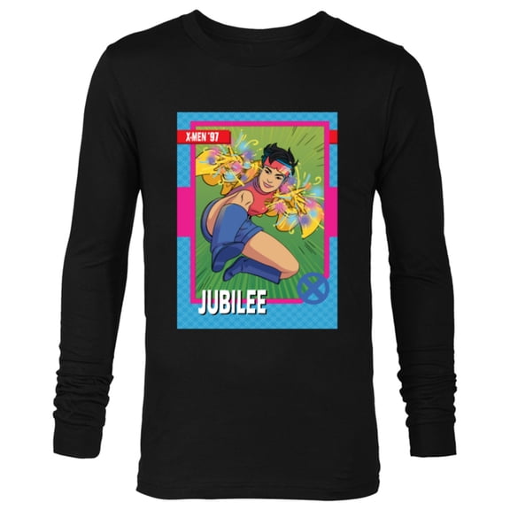 Marvel Studios X-Men ’97 Jubilee Retro Trading Card- Long Sleeve T-Shirt for Men - Customized-Black