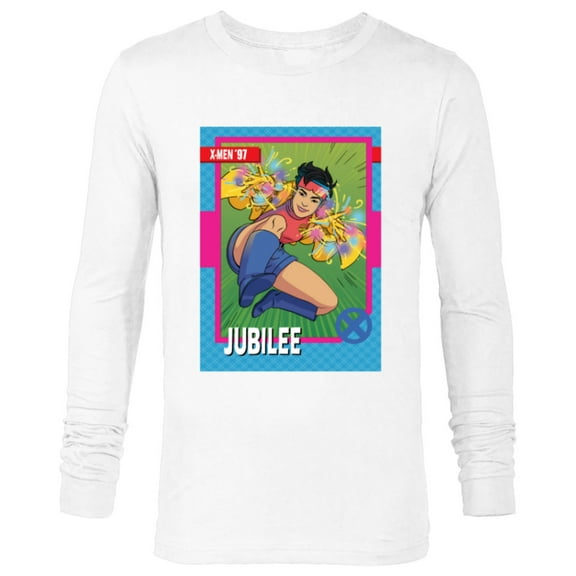 Marvel Studios X-Men ’97 Jubilee Retro Trading Card- Long Sleeve T-Shirt for Men - Customized-White
