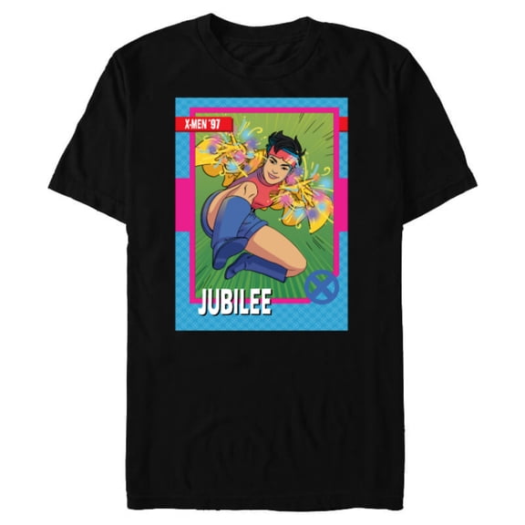 Marvel Studios X-Men ’97 Jubilee Retro Trading Card- Short Sleeve Blended T-Shirt for Adults - Customized-Black