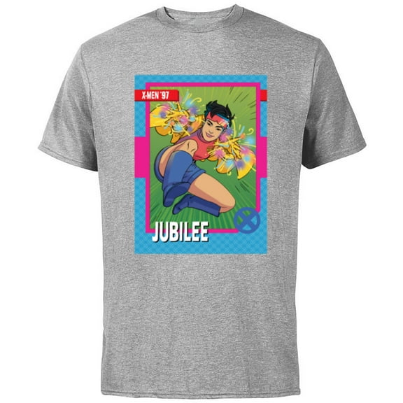Marvel Studios X-Men ’97 Jubilee Retro Trading Card- Short Sleeve Cotton T-Shirt for Adults - Customized-Athletic Heather