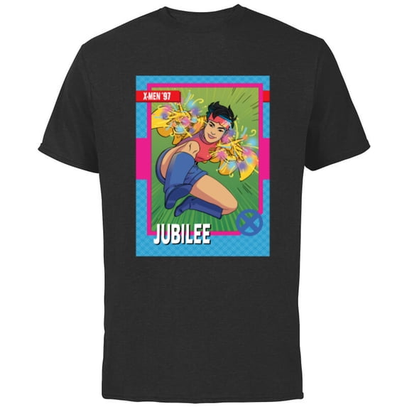 Marvel Studios X-Men ’97 Jubilee Retro Trading Card- Short Sleeve Cotton T-Shirt for Adults - Customized-Black