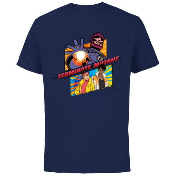 Marvel Studios X-Men ’97 Jubilee Sentinel Terminate Mutant- Short Sleeve Cotton T-Shirt for Adults - Customized-Navy