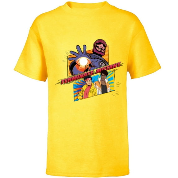 Marvel Studios X-Men ’97 Jubilee Sentinel Terminate Mutant- Short Sleeve T-Shirt for Kids - Customized-Yellow