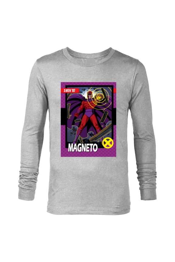 Studios X-Men ’97 Magneto Retro Trading Card- Long Sleeve T-Shirt for Men - Customized-Athletic Heather