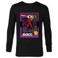 thumbnail image 1 of Marvel Studios X-Men ’97 Magneto Retro Trading Card- Long Sleeve T-Shirt for Men - Customized-Black, 1 of 5