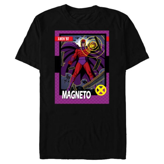 Marvel Studios X-Men ’97 Magneto Retro Trading Card- Short Sleeve Blended T-Shirt for Adults - Customized-Black