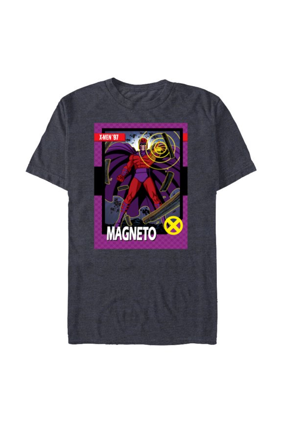 Studios X-Men ’97 Magneto Retro Trading Card- Short Sleeve Blended T-Shirt for Adults - Customized-Navy Heather