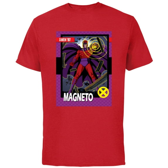 Marvel Studios X-Men ’97 Magneto Retro Trading Card- Short Sleeve Cotton T-Shirt for Adults - Customized-Red