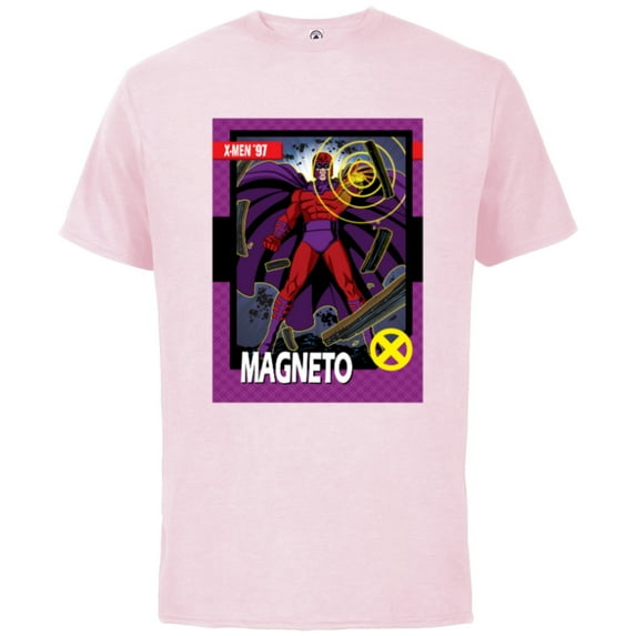 Marvel Studios X-Men ’97 Magneto Retro Trading Card- Short Sleeve Cotton T-Shirt for Adults - Customized-Soft Pink