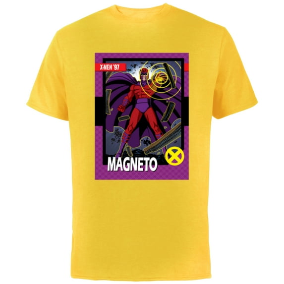 Marvel Studios X-Men ’97 Magneto Retro Trading Card- Short Sleeve Cotton T-Shirt for Adults - Customized-Yellow