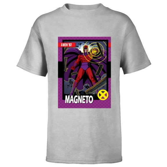 Marvel Studios X-Men ’97 Magneto Retro Trading Card- Short Sleeve T-Shirt for Kids - Customized-Athletic Heather
