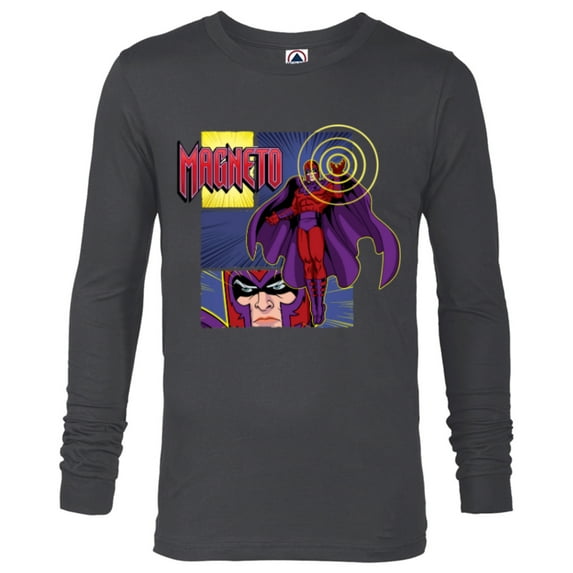 Marvel Studios X-Men ’97 Magneto Super Villain and Logo- Long Sleeve T-Shirt for Men - Customized-Charcoal Heather