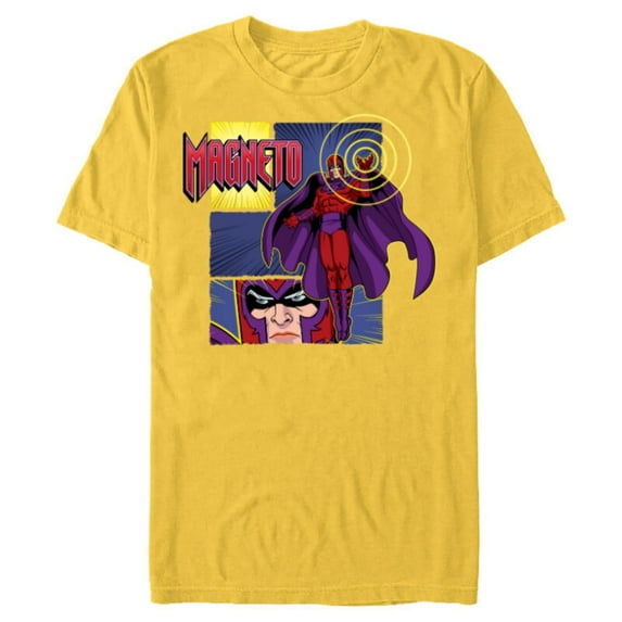 Marvel Studios X-Men ’97 Magneto Super Villain and Logo- Short Sleeve Blended T-Shirt for Adults - Customized-Yellow