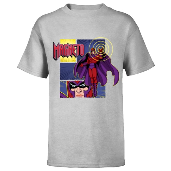 Marvel Studios X-Men ’97 Magneto Super Villain and Logo- Short Sleeve T-Shirt for Kids - Customized-Athletic Heather