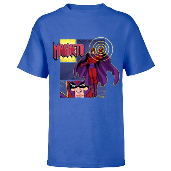 Marvel Studios X-Men ’97 Magneto Super Villain and Logo- Short Sleeve T-Shirt for Kids - Customized-Royal