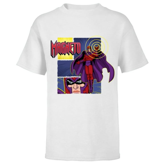 Marvel Studios X-Men ’97 Magneto Super Villain and Logo- Short Sleeve T-Shirt for Kids - Customized-White