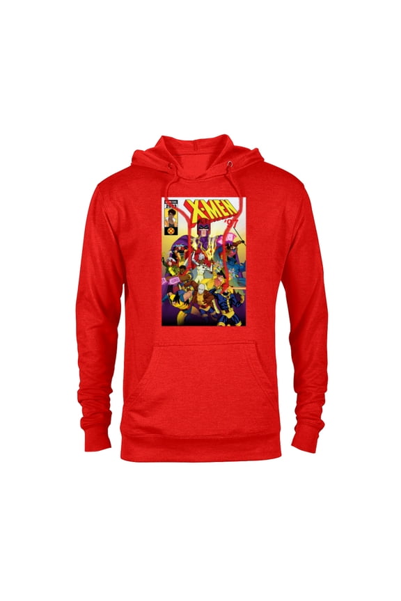 Studios X-Men ’97 Magneto and the Team Comic Cover- Pullover Hoodie for Adults - Customized-Red Heather