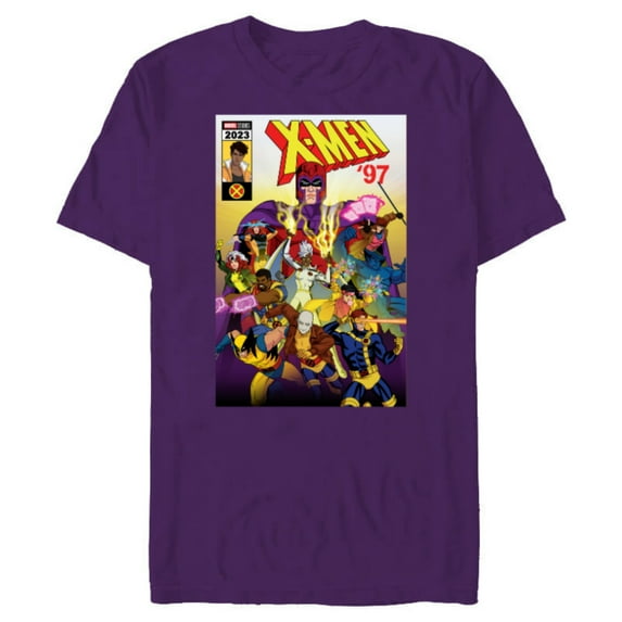 Marvel Studios X-Men ’97 Magneto and the Team Comic Cover- Short Sleeve Blended T-Shirt for Adults - Customized-Purple